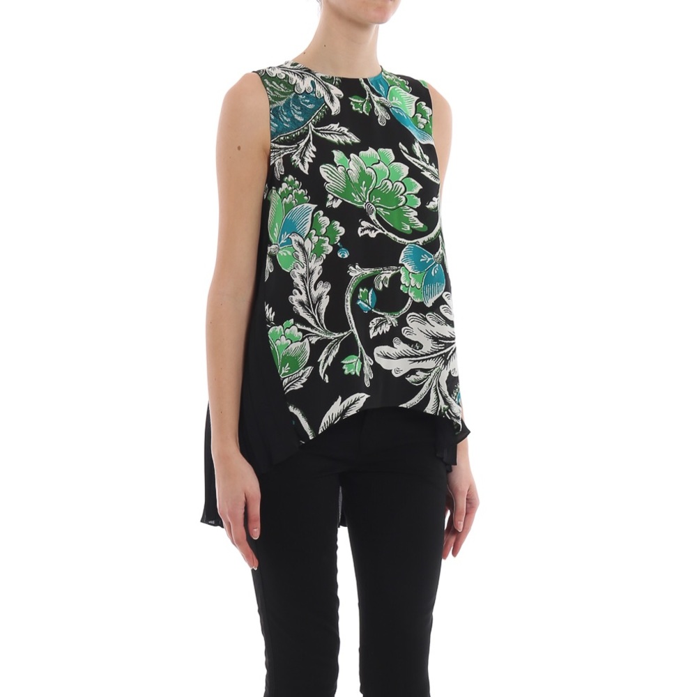Diane Von Furstenberg Silvie Floral Pleated Blouse
